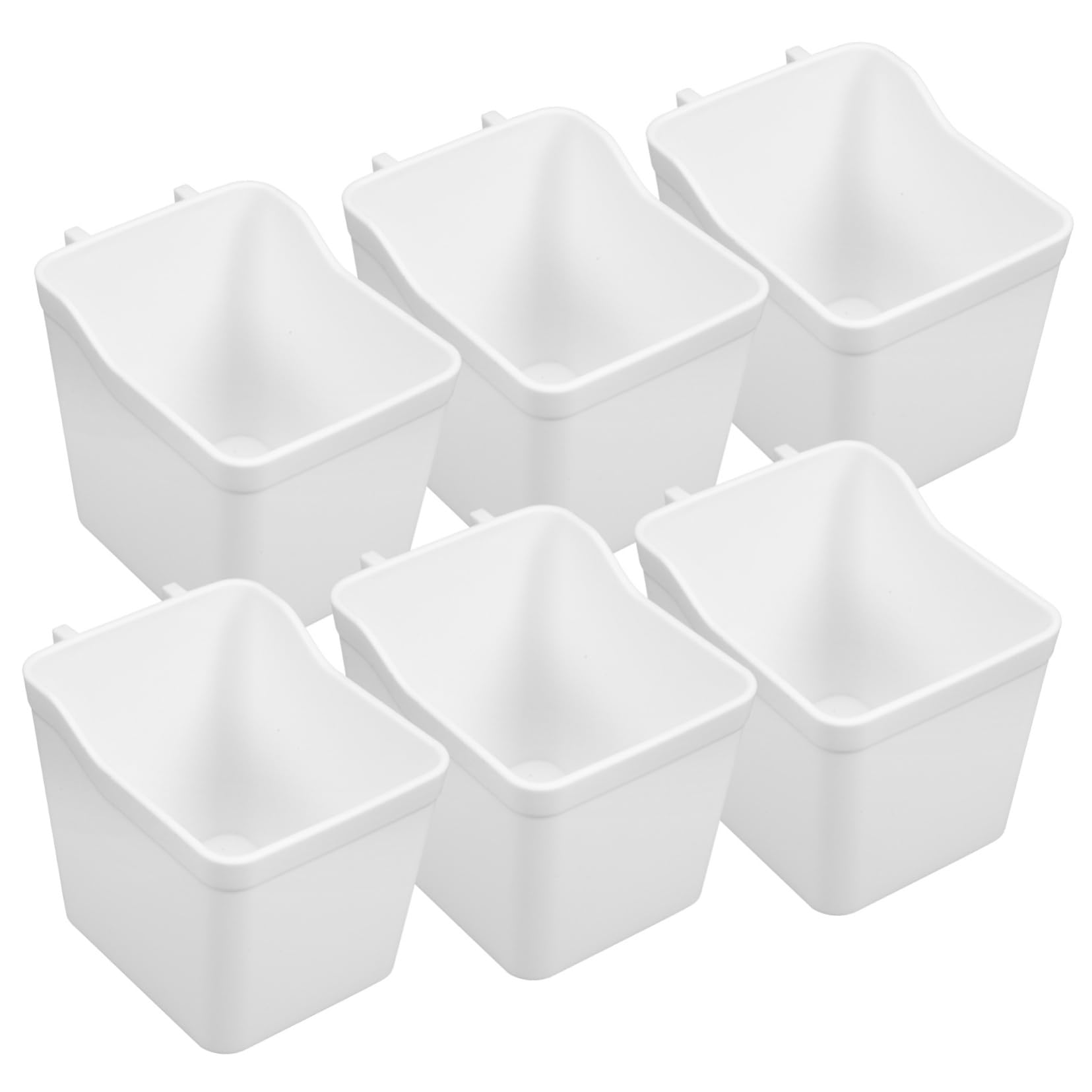 Cabilock Workbench Organizing Cups 6pcs Pegboard Cup Bins Slat Wall Accessory for Craft Room