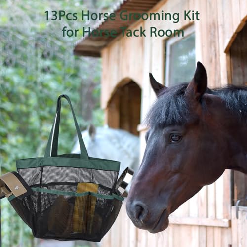 TERPUP Horse Grooming Kit 13 Piece, Horse Brushes for Grooming Supplies Set with Organizer Bag, Horse Braiding Kit, Horse Brush & Curry Comb for Effective Grooming, Gift for Horse Riders Beginners - Thumbnail 5