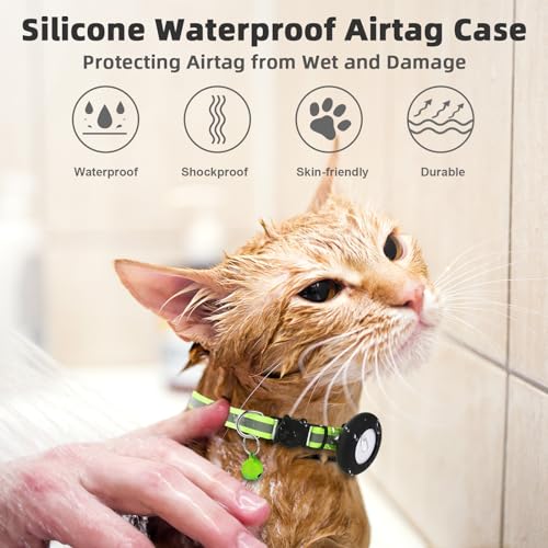 Collar reflectante e impermeable compatible con Apple AirTag para gatos 7