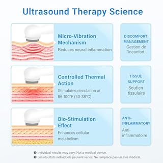 Ultrasound Treatment Machine Physiotherapy Equipment Portable Home Ultrasound Therapy Machine for Muscular & Back Pain, Muscle Spasms, Joint Stiffness Relief