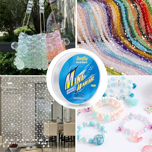 100m Angelschnur, 0,45mm Nylon Angelschnur Nylonfaden Transparent Fishing Line Reißfest für Angeln Bastelarbeiten Dekorationen Schmuckherstellung – Bild 5