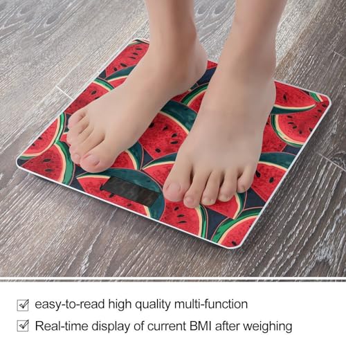Báscula digital de cuerpo con plataforma de vidrio templado rojo sandía miniatura 5