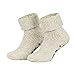 Piarini ABS Stoppersocken Wollsocken Wintersocken Norwegersocken Innenfrottee Damen Herren Jungen Mädchen hellgrau 43-46