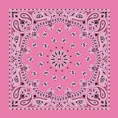 American Made Light Pink Western Paisley Bandana - Single Piece 22x22