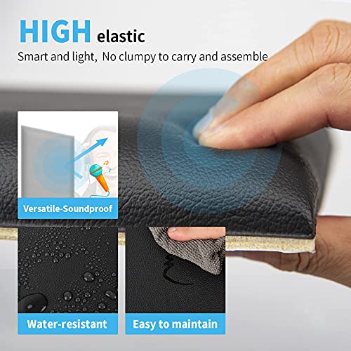 Art3D Peel And Stick Headboard For Full And Queen In Black, Pack Of 9 Panels Sized 9.84" X 23.62", 3D Soundproof Wall Panels, Upholstered Wall Panel #TOP2