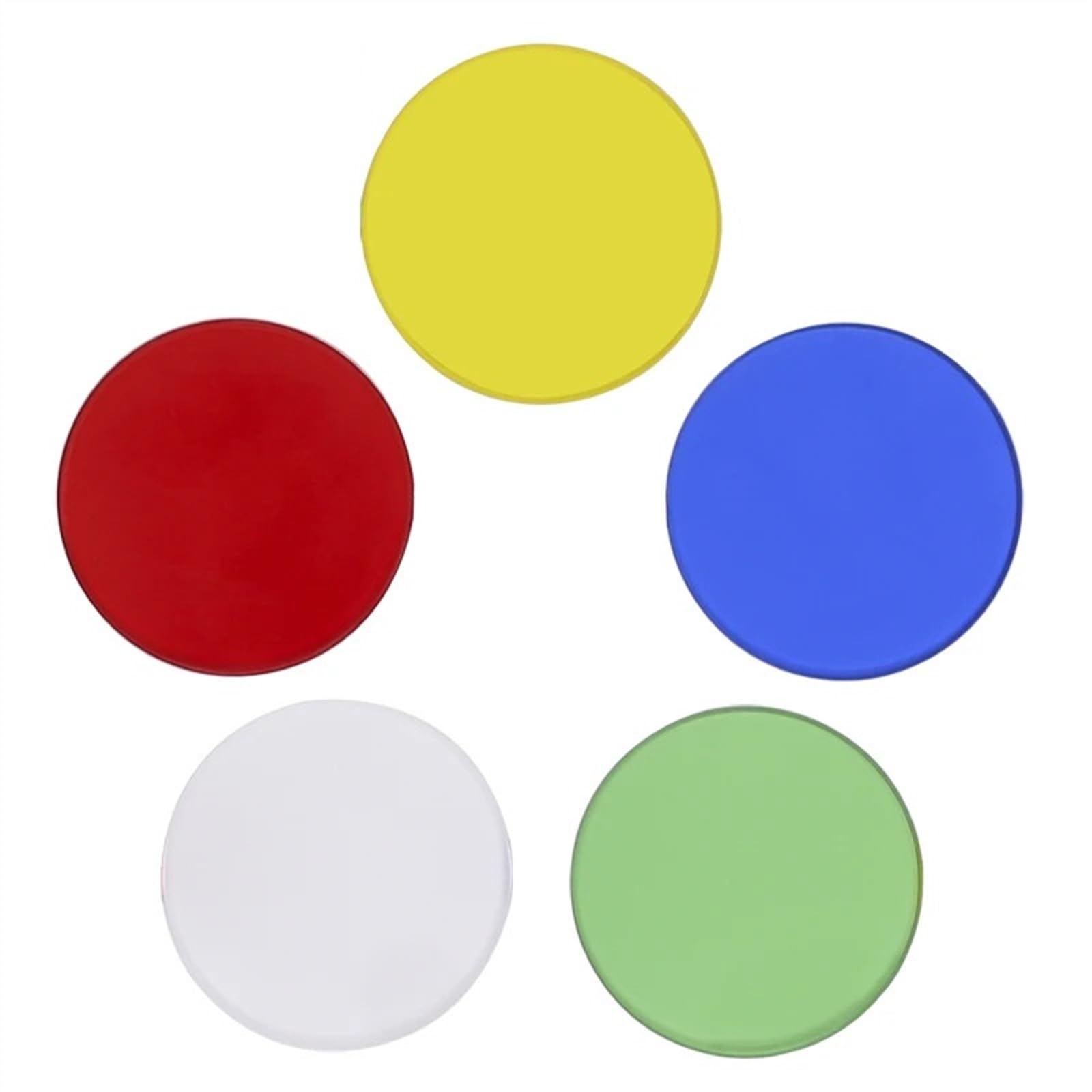 5 Piezas de filtros de microscopio 32 35 42 45mm de diámetro Accesorios de microscopio biológico Verde Azul Amarillo Blanco Rojo Vidrio óptico(Diameter 32mm)