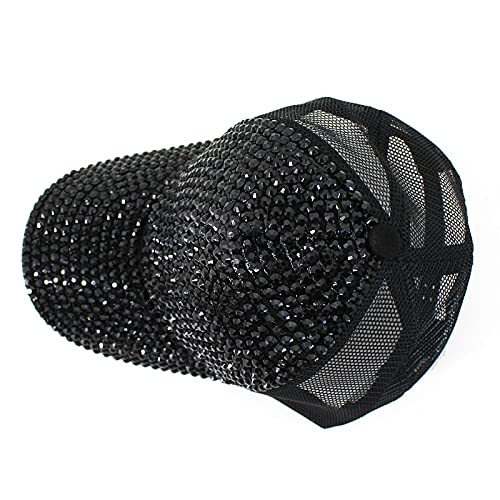 Labanca Studded Rhinestone Baseball Cap Crystals Adjustable Baseball Hat Bling Sun Hat For Women And Girls, Black #TOP2
