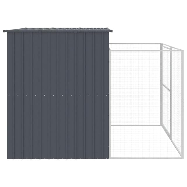 Foto 5 de 7 de vidaXL Caseta Perros con Corral Acero galvanizado Gris 214x253x181 cm