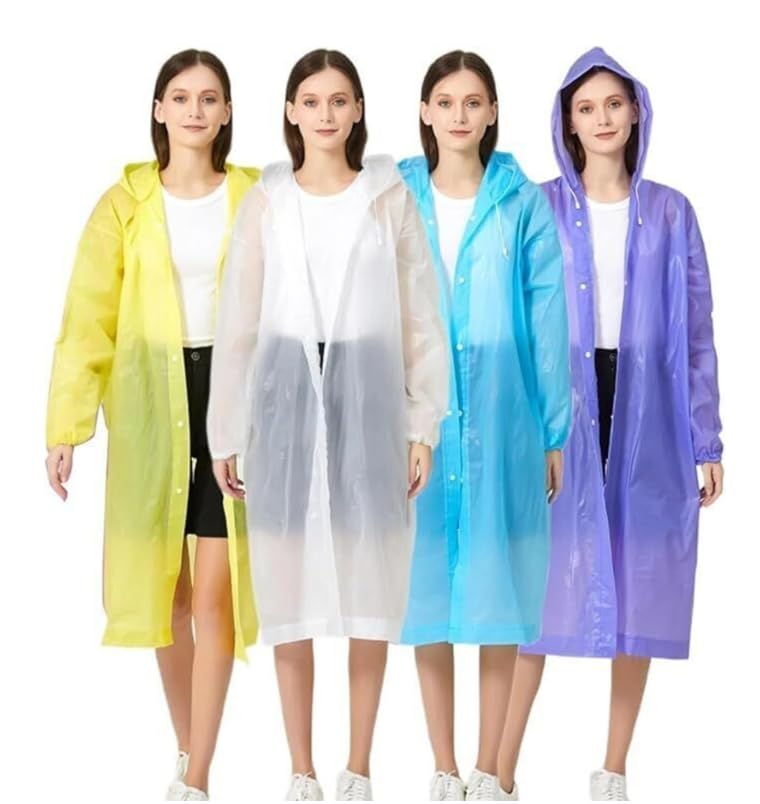 Image of Akshana pack of 2 random colour Unisex Waterproof Raincoat Set for Men & Women | High Quality PVC Rain Suit with Jacket & Pants | Perfect for Cycling, Trekking, Camping & Rainy Season Use