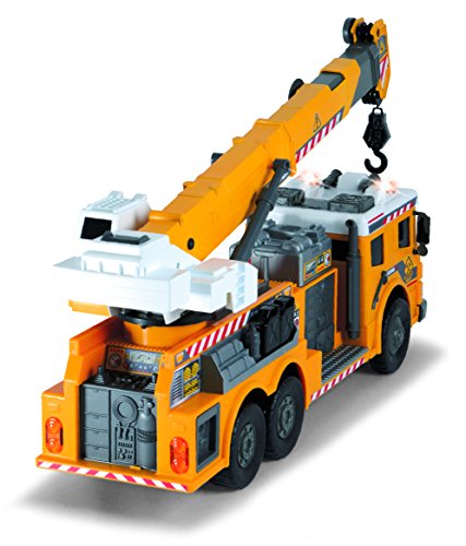 Dickie Toys 24" Light and Sound Construction Crane Truck (With Moving Ladder)