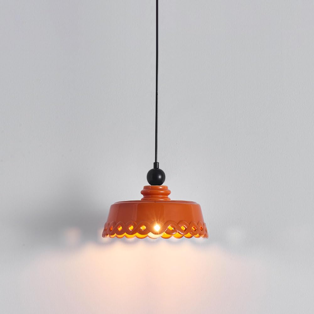 LYMSXAZOU Modern Pendant Light Orange Ceramic Hanging Lamp Island Lighting for Kitchen Nordic Bedside Lights Living Room Restaurant Ceiling Lamps
