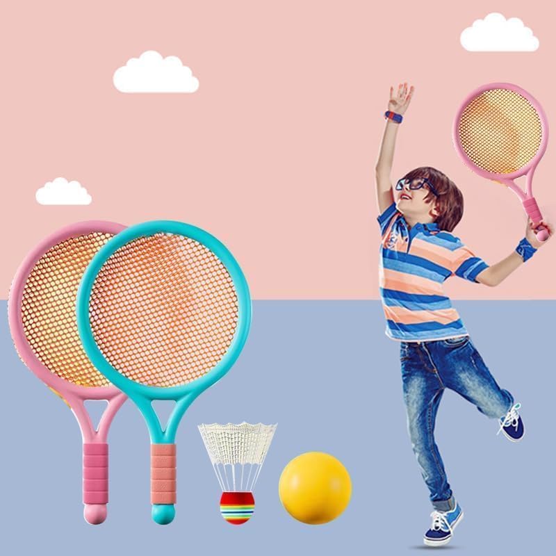 Miniatura 6 de Raqueta de tenis para niños, deportes al aire libre, raqueta de bádminton, juego de juguetes de jardín de infantes para niños de 3 a 12 años, juegos