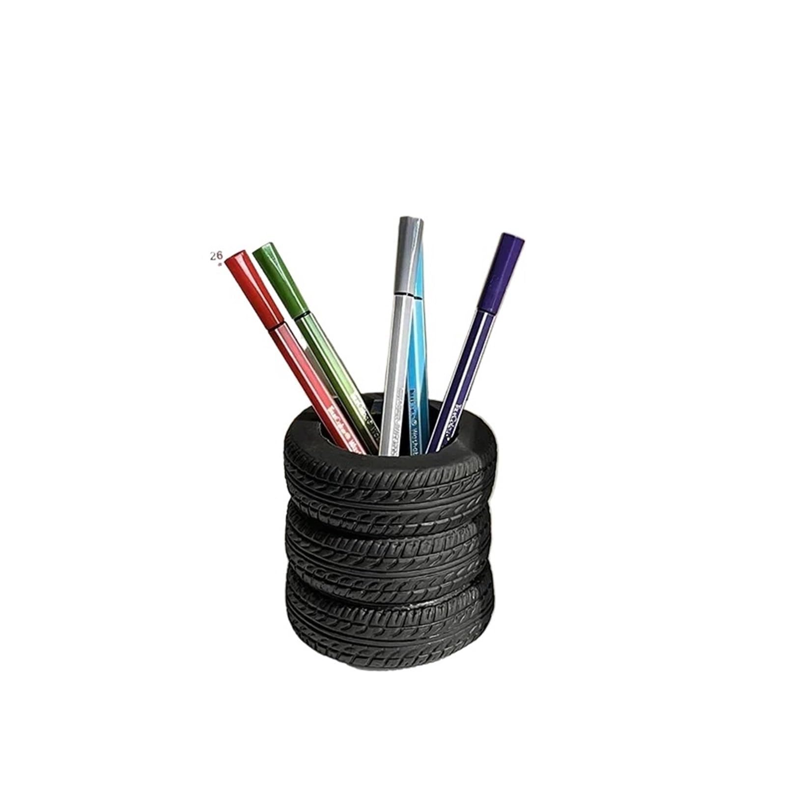 LXHZSY Desk Organiser Creative Tire Shaped Pen Holder - Unique Office Desk Organizer Supplies Desktop Multifunctional Storage Decorations