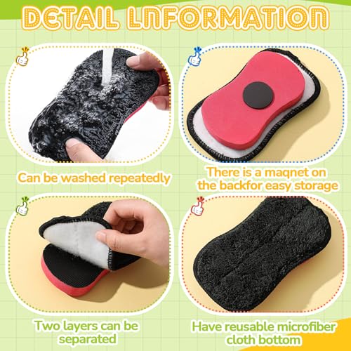 image for Zonon 9 Pcs Chalk Eraser Chalk Board Chalkboard Erasers Dust Free for 