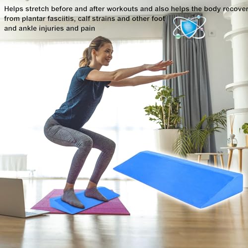 Yoga Foam Wedge - Squat Wedge Block | Groot Yoga Wigblok | Yoga Wedge | Foam Helling Board Kuitstretcher | Kuitstretcher | Kniebeschermer voor professionals, beginners in yoga en pilates (blauw) - Afbeelding 5