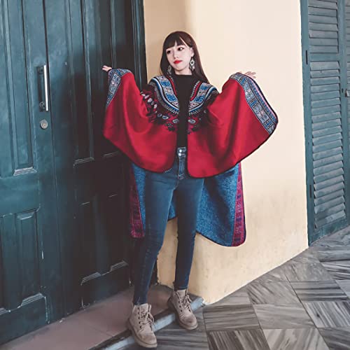 Vintage Women's Shawl Wrap Poncho Ruana Cape Cardigan Sweater Open Front for Spring Fall Winter4