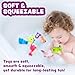 Tub Works® Dinosaur Mold Free Bath Toys, 6 Pack | Sealed, No Hole Bath Toys Design Keeps Moisture Out | Soft, Squeezable & Float on Water | Easy-Grip Baby & Toddler Bath Toy Set | Great Baby Pool Toys