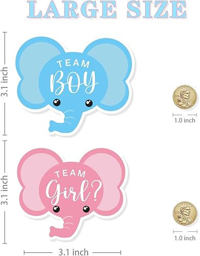 Miniatura 2 de Etiquetas adhesivas de revelación de género de equipo y niña de equipo, impermeables, para invitaciones de fiesta, juegos de votación, divertidas