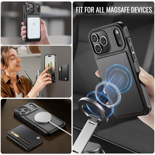 Étui iPhone 14 Pro Max violet portefeuille cuir amovible coque arrière magnétique antichoc - 2