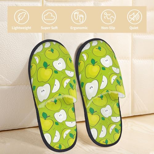 Green Fruit Print House Slippers For Women And Men,Soft Slippers With Memory Foam,Non-Slip Indoor Home Shoes2