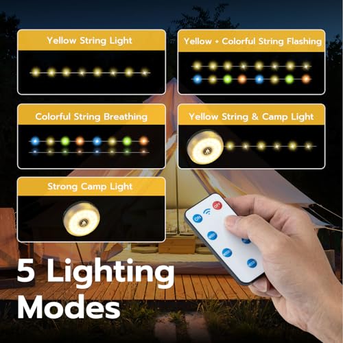 Mcbazel 10m Retractable Solar Camping String Lights with Remote Control by Mcbazel - Used condition - Image 4