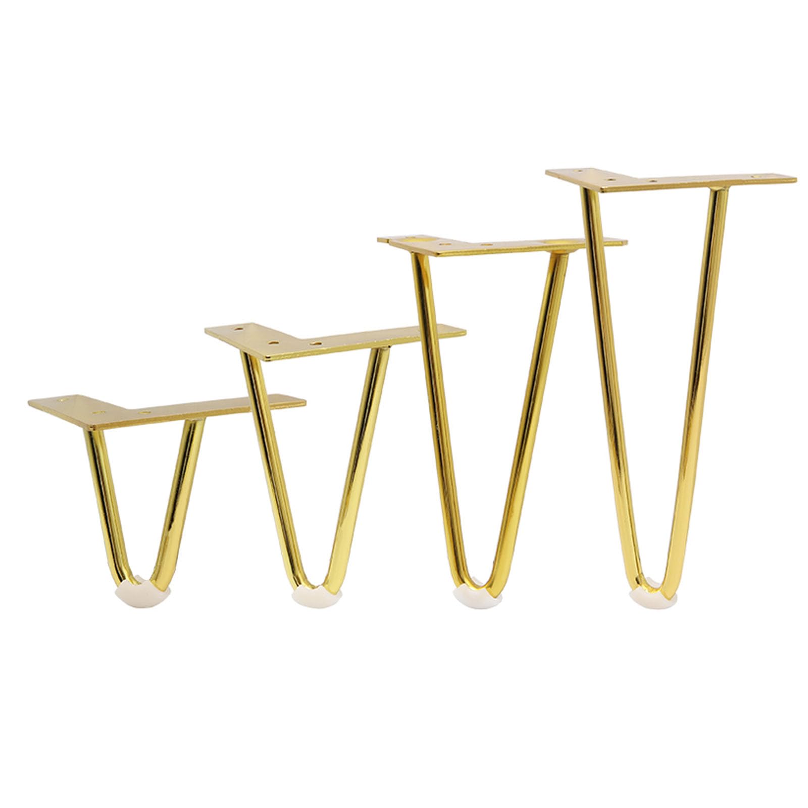 FCXURKOD 4PCS Gold Hairpin Legs Metal Furniture Legs for Coffee Tables Nightstands & Wardrobes Sturdy DIY Support Feet 18cm/7.1in Stylish Home Decor