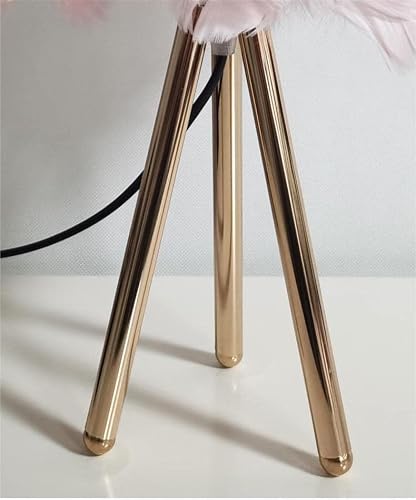 Zyleiesenbao Cute Tripod Modern Feather Lamp White Feather Table Lamp Dormitory Bedroom Lamp Rose Gold Feather Lamp Simple Children's Room Female Bedroom Lamp Feather Lamp Atmosphere Bedside Lamp #TOP7