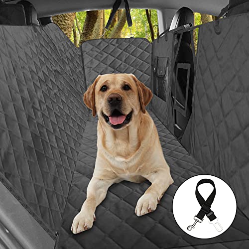 LumoLeaf Dog Car Seat Cover for Back Seat, Heavy Duty Nonslip Waterproof Dog Hammock for Car with Visible Mesh Window…