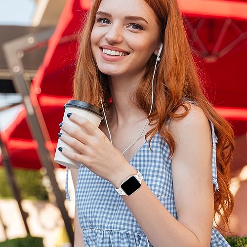 Image of 6 Pack Slim Thin Lace Hollow-out Silicone Bands Compatible with Apple Watch 38mm 40mm 41mm 42mm 44mm 45mm 46mm 49mm Women, Breathable Sport Strap for iWatch Series 11 /10 /9 /8 /7 /6 /5 /4 /3 /2 /1 Ultra SE