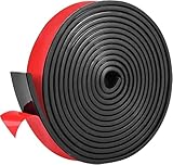 Nuyoah Neopren Gummistreifen Selbstklebend Neopren Gummimatte Gummiplatte für Bodenbeläge Schutz Isolation Anti-Vibration Anti-Rutsch (25mm(B) x1.5mm(D) x3m(L))