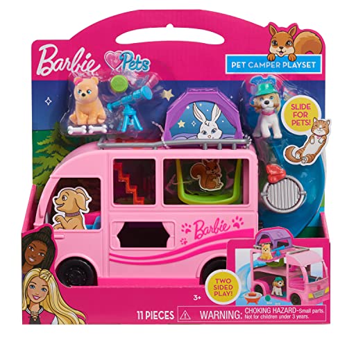 Just Play Barbie Pet Camper, 11-Pieces, Toy Figures And Playset, Kids Toys For Ages 3 Up , Pink #TOP6