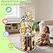 ZeHaiYlf Rotatable Wooden Stuffed Animal Storage with Turntable and Elastic Band, Easy to Install, Wooden Cute Zoo Toy Holder for Toddler Rooms, Playrooms & Bedrooms