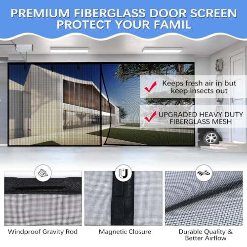 Garage Door Screen 16x7FT Magnetic