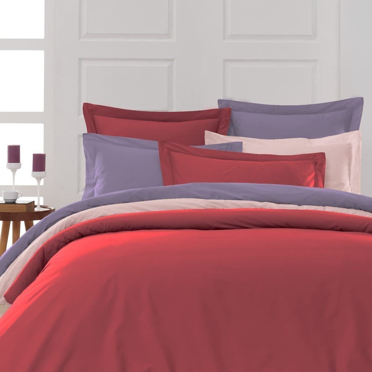 Sensei Maison Soft Percale Fitted Sheet 30 cm Soft Percale 80 x 200 cm Cardinal, 80x200 cm - Image 3