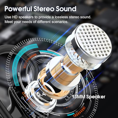 OYIB-Auriculares-inalambricos-Deportivos-2024-Auriculares-Bluetooth-54-con-HiFi-Estereo-HD-Microfono-50H-Cascos-Inalambricos-con-Pantalla-LED-IP7-Impermeable-Auriculares-para-Sport-Rojo