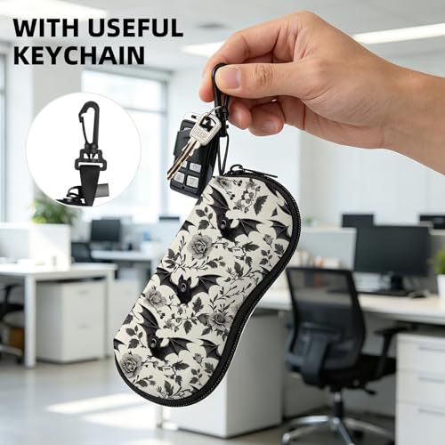 Image of Sunglasses Soft Case, Cute Ultra Light Portable Neoprene Zipper Eyeglass Glasses Case with Belt Clip for Men Women