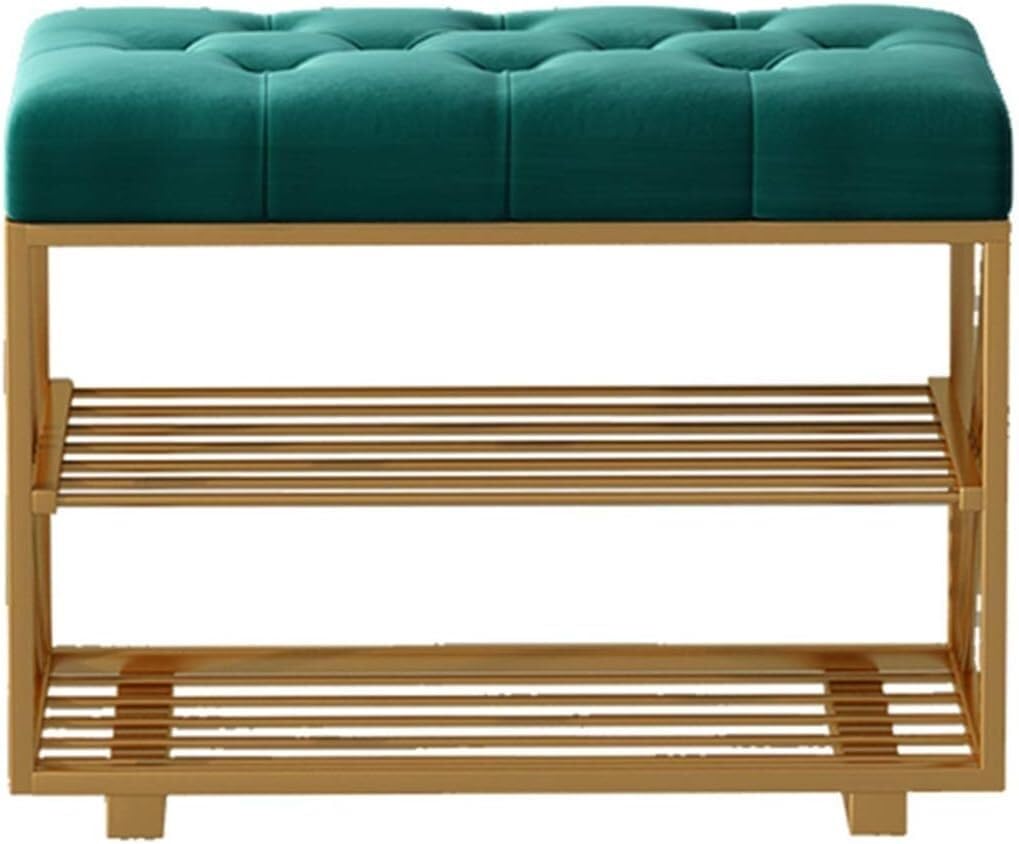 Banc à chaussures double couche gain de place pour organiser l'entrée