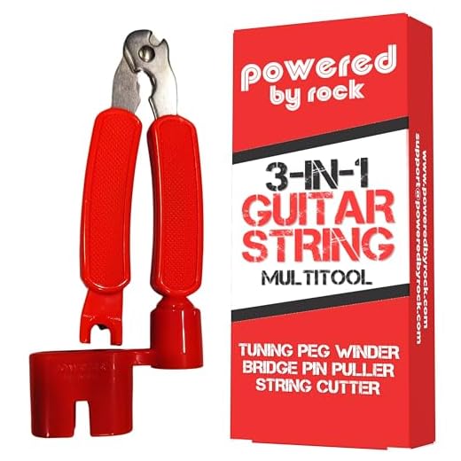Guitar String Winder, String Cutter and Bridge Pin Puller - 3-in-1 Guitar Tool for Acoustic and Electric Guitars - Wind Guitar Strings Quickly - Cut Excess String Off - Pull Pins Out Easily