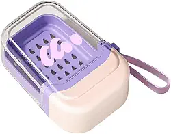 Estojo de sabão portátil de dopamina para viagens - Mini saboneteira com camada de drenagem, recipiente de higiene à prova de vazamento comporta sabonete em barra de tamanho completo