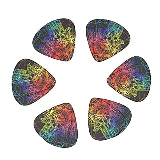 Lot de 12 médiators de guitare Mystic Coloré Hamsa Hand Trippy Noir pour guitare électrique basse acoustique Cadeau idéal pour les amateurs de guitare acoustique - Les Beatles, Paul McCartney, John Lennon, RIngo Starr, George Harrison Lot de 12 médiators de guitare Mystic Coloré Hamsa Hand Trippy Noir pour guitare électrique basse acoustique Cadeau idéal pour les amateurs de guitare acoustique – Image 2
