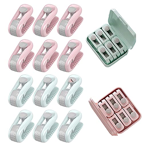 FDDU Bett Decken Clips, 12 Stück Bettbezug Clips, Bettdeckenklammern, Bettdeckenbezug Clips, Rutschfester, Nadelfreier Kunststoff Bettdeckenklammern Für Bettwäsche, Kleidung, Steppdecken, Vorhänge Cover