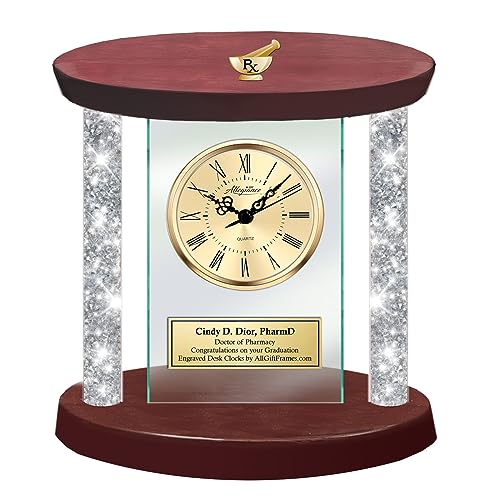 AllGiftFrames Personalized Diamond Column Sculpture Gold PharmD 3D Pharmacy School Graduation Gift Pharmacist Service Award Wood Structure Congratulation Retirement Coworker Student