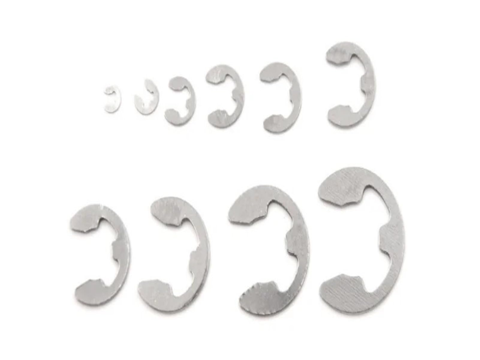 Lksgjsnb M1.5-M10-200Pcs 120/200Pcs 304 Stainless Steel E Clip Washer Assortment Kit Circlip Retaining Ring For Shaft M1.5~M10(M1.5-M10-200Pcs)