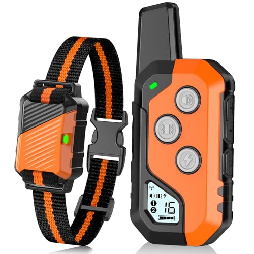 PUODOPET Shock Collar for Dogs, IP67 Waterproof Dog Training Collar with Remote, 3 Training Modes (Beep, Vibration, Static), Rechargeable E Collar for Large and Medium Breeds