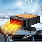 Afenau Calentador de Coche, 2 en 1 Calentador de Parabrisas, Duradero Calefactor de Aire Caliente Coche, Práctico Calentador de Automóvil Portátil, 200W Calefactor 12V para Camiones de Vehículos