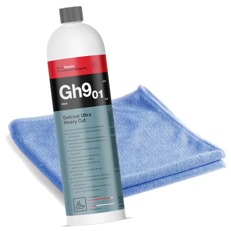 ChimpTools - Koch Chemie Marine Gh9.01 Gelcoat Ultra Heavy Cut - sehr grobe Schleifpolitur| Gelcoatpolitur | Bootspolitur | Yachtenpolitur | GFK Glanzpolitur | Marine Politur 1L + Poliertuch