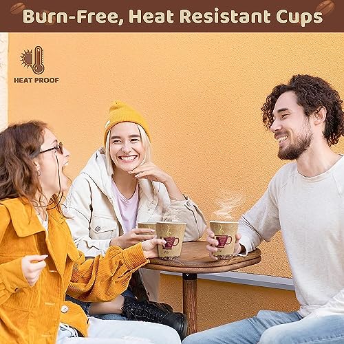 Foto von MaxxCore® Kaffeebecher To Go Pappe 230ml 50er Pack - Cappuccinotassen Pappbecher Einweg für Kaffee & Tee - Einwegbecher für Heißgetränke - Recyclebare Papp Becher für Party, Picknick oder Unterwegs