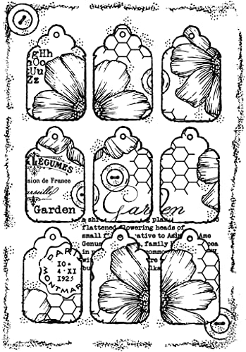 Woodware Francoise Collection-Nine Tags-Clear Stamp, 6 x 4 inches, Transparent