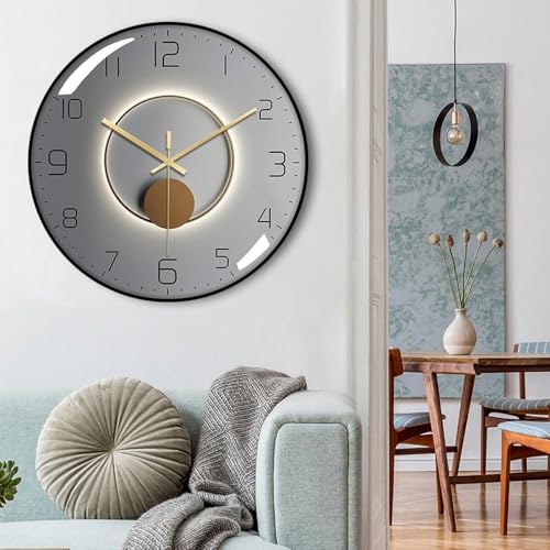 Image of Wall Clock 12 inch Silent Quartz Decorative Wall Clock Non-Ticking Classic Digital Clock Battery Operated Round Easy to Read Handheld Complete Home /Kitchen /Bedroom (407)