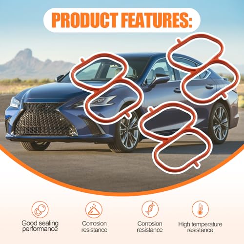 Image of 037-4886 Intake Plenum Gasket Replacement for Lexus ES350 RX350 RX450H 2007-2018 Replacement for Toyota Avalon Camry Highlander RAV4 2005-2018 Intake Manifold Gaskets Replace 0374848 171760P020